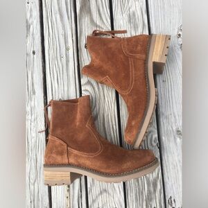 Antonio de Faria Mila Chestnut Brown Suede Back Zip Chelsea Boots 6.5